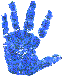 hand blau klein gespiegelt