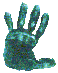 B Hand gruen klein gespiegelt